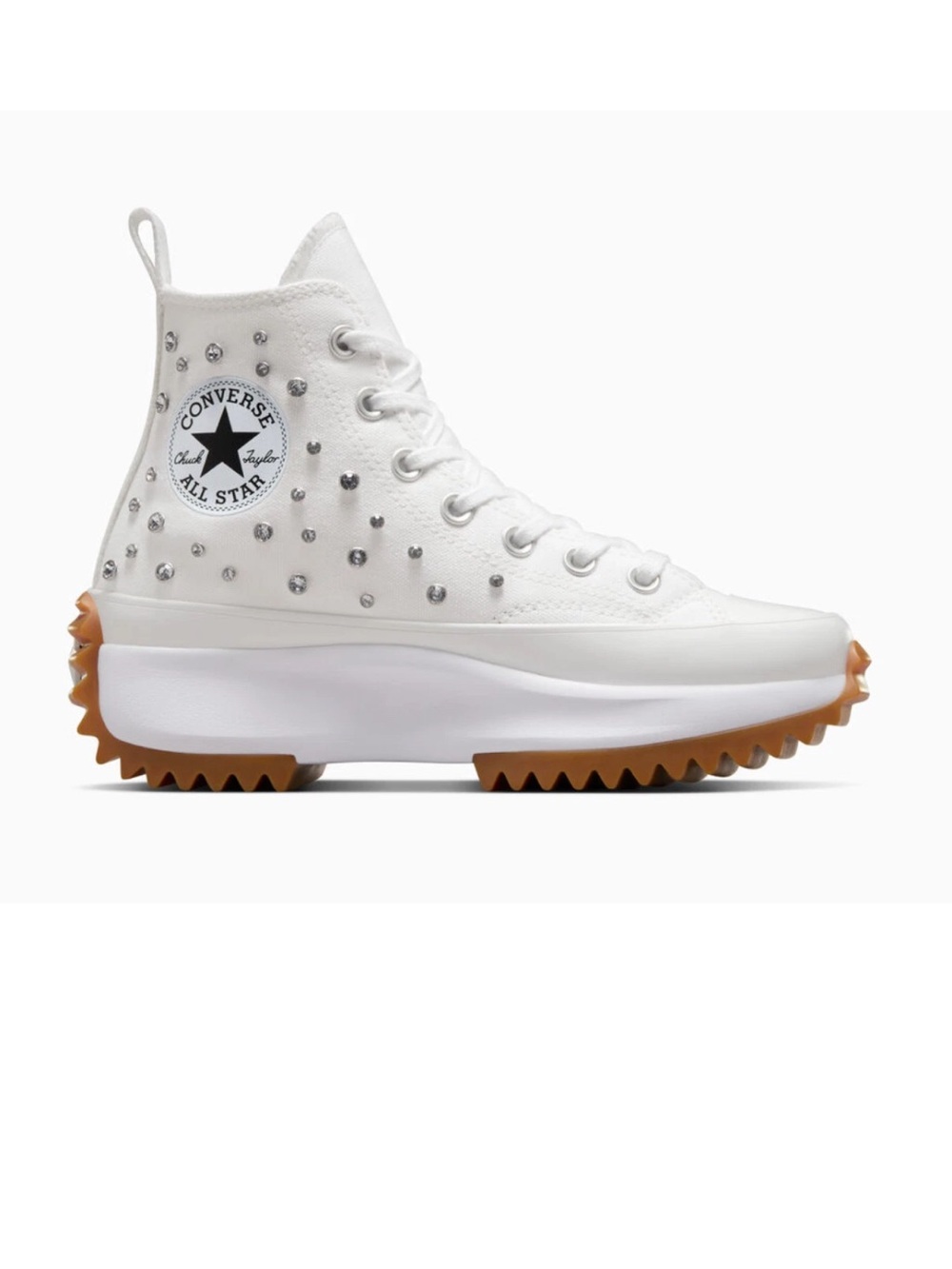 Converse women’s run star high gems rhinestones pearls lift shoes